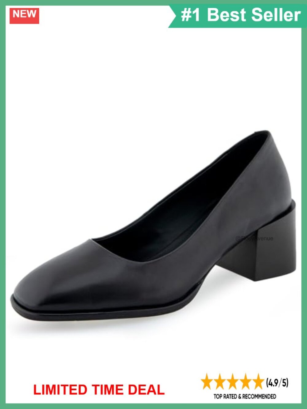 Ortholite Cushioned Block Heel Square Toe Pump for Formal Wear